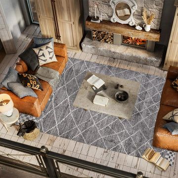 Asilah Moroccan Modern Diamond Area Rug